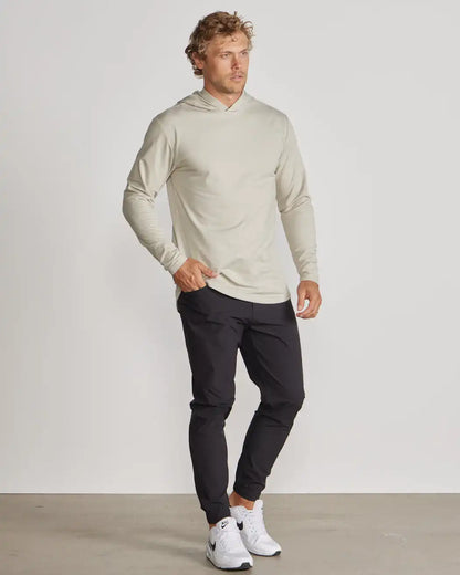 Hooded Drop-Cut Long Sleeve
