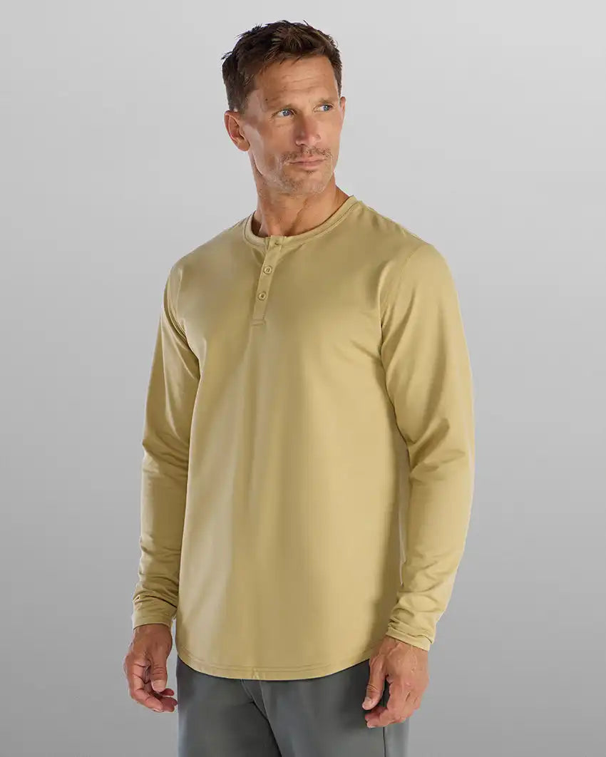 Henley Drop-Cut Long Sleeve: BYLT Signature