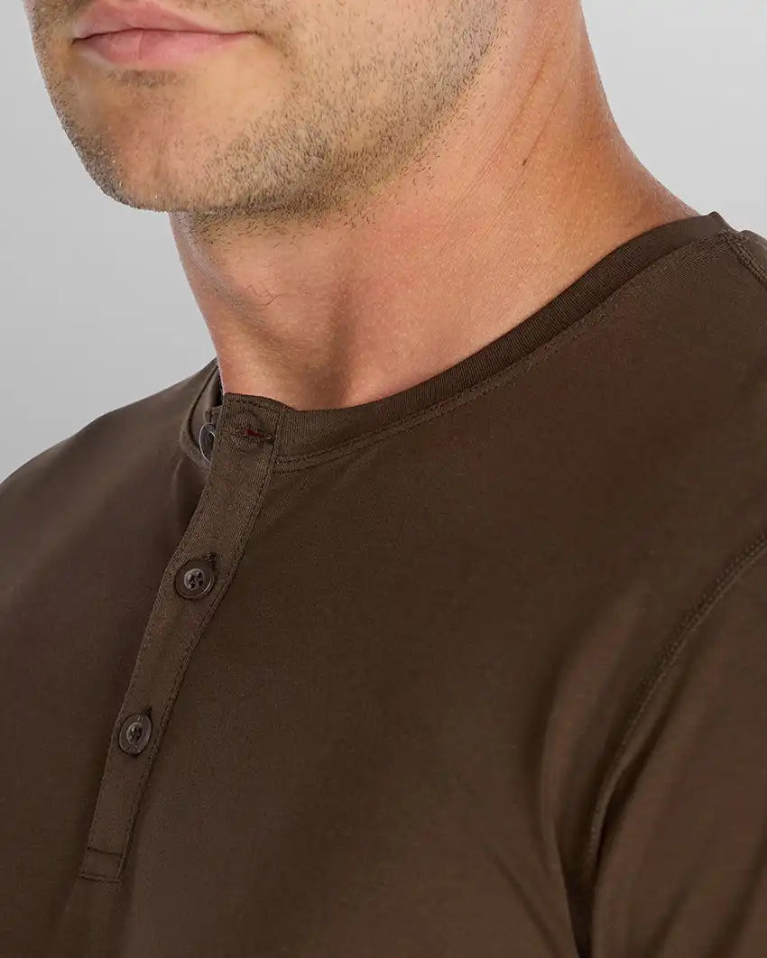 Henley Drop-Cut Long Sleeve: LUX