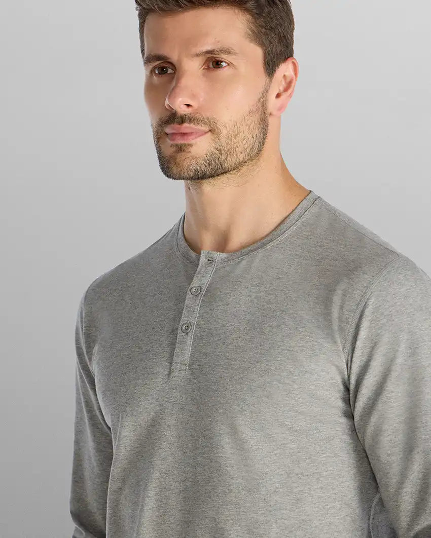 Henley Drop-Cut Long Sleeve: LUX