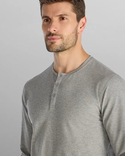 Henley Drop-Cut Long Sleeve: LUX