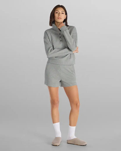 Waffle Knit Collared Pullover