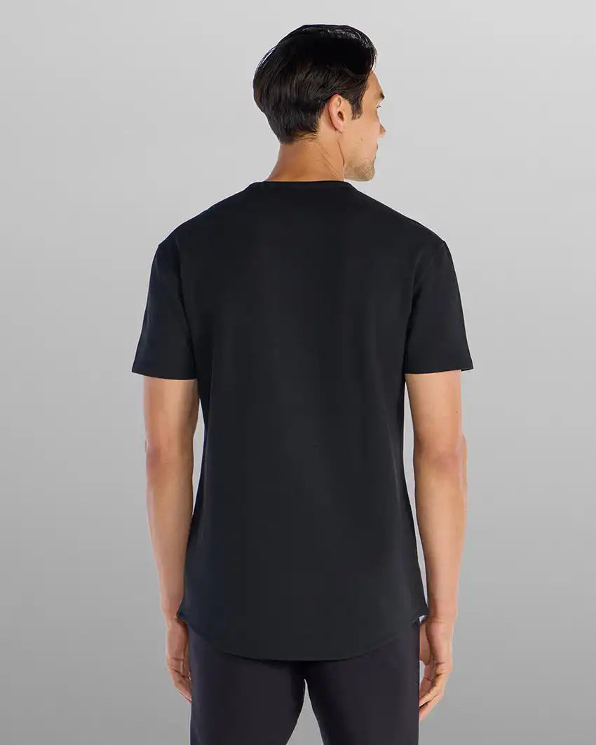 Micro Rib Short Sleeve Drop-Cut