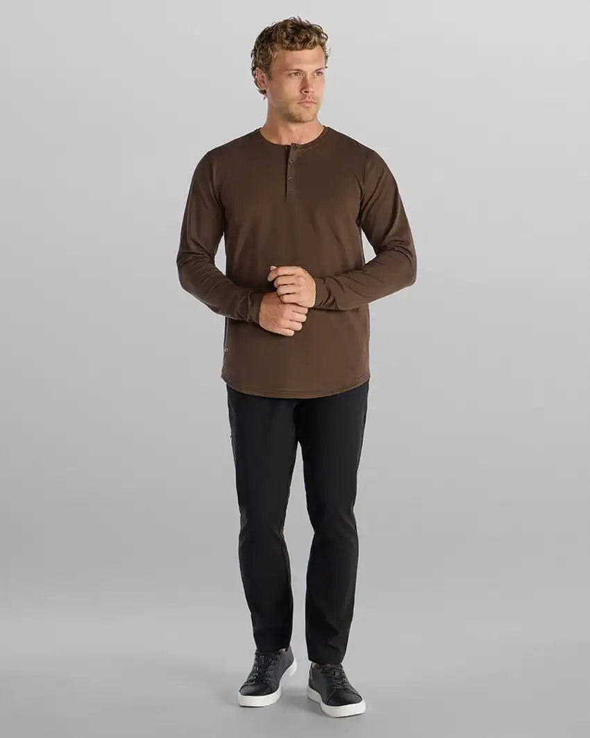 Henley Drop-Cut Long Sleeve: LUX