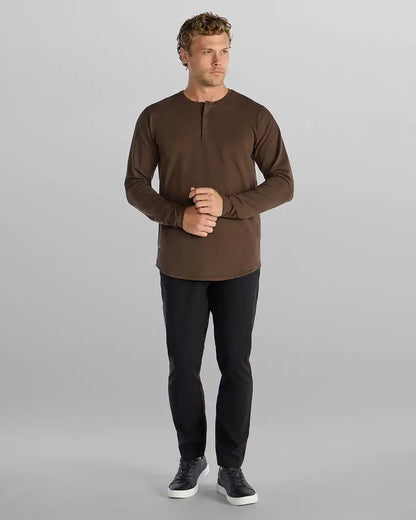 Henley Drop-Cut Long Sleeve: LUX