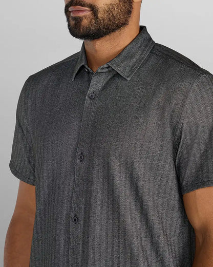Herringbone Short Sleeve Button Down