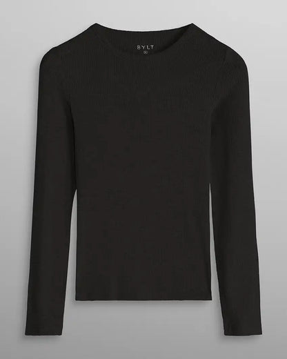 Modal Micro Rib Fitted Long Sleeve