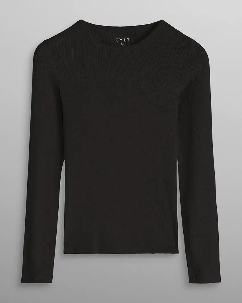 Modal Micro Rib Fitted Long Sleeve