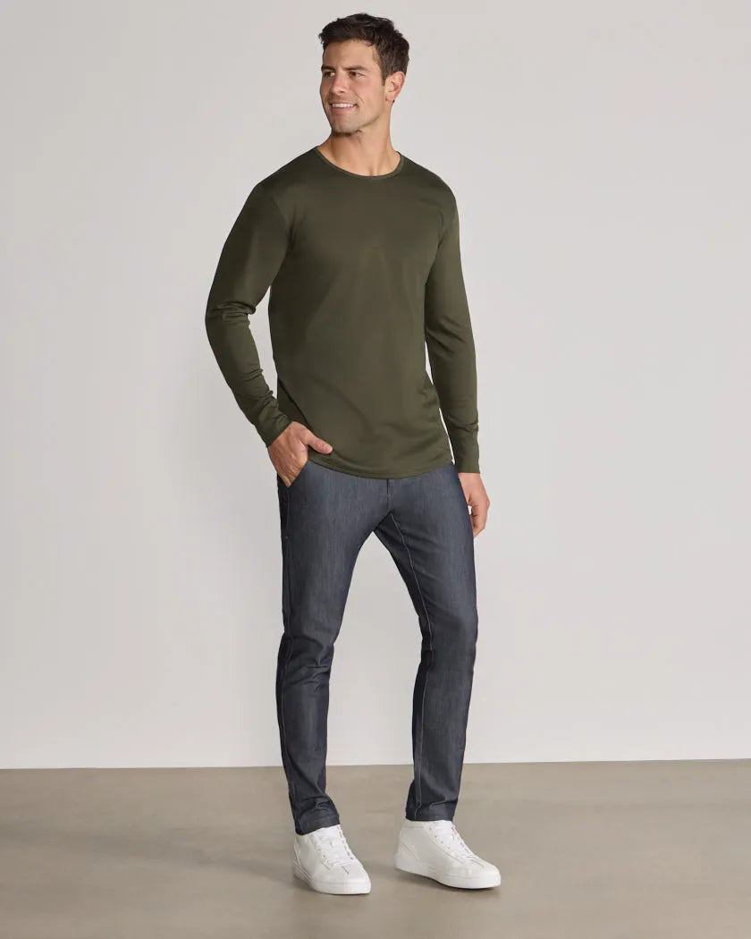 Cotton Long Sleeve Drop-Cut