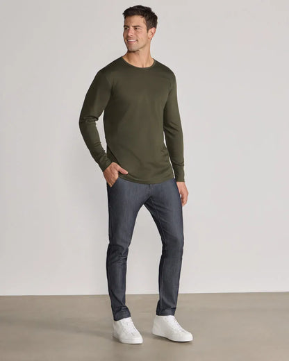 Cotton Long Sleeve Drop-Cut