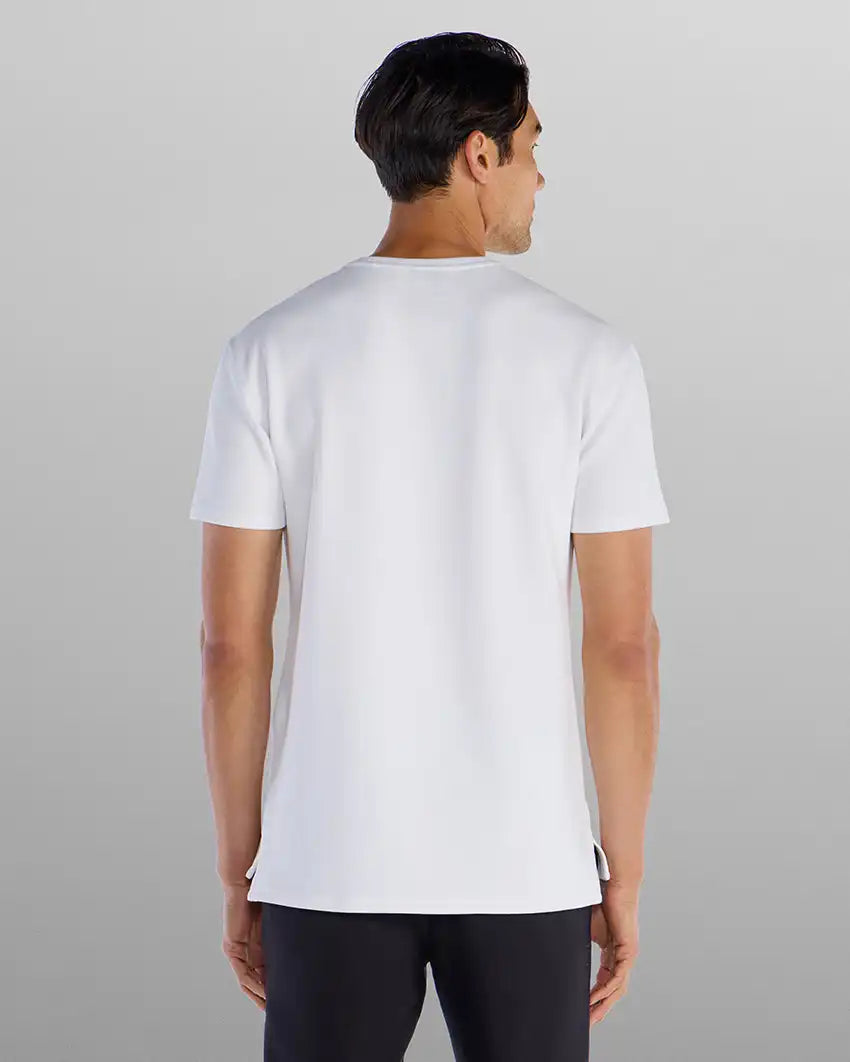 Micro Rib Short Sleeve Split-Hem