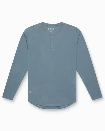 Henley Drop-Cut Long Sleeve: LUX