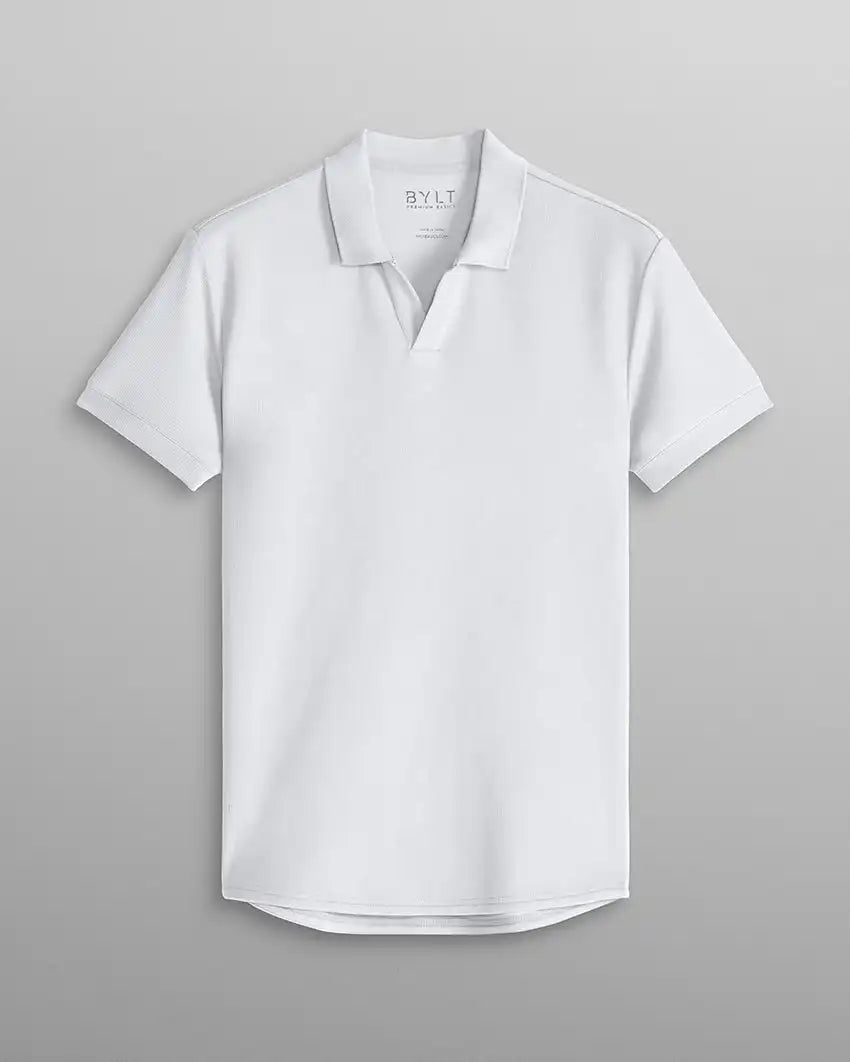 Micro Rib Open V Polo