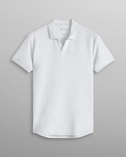 Micro Rib Open V Polo